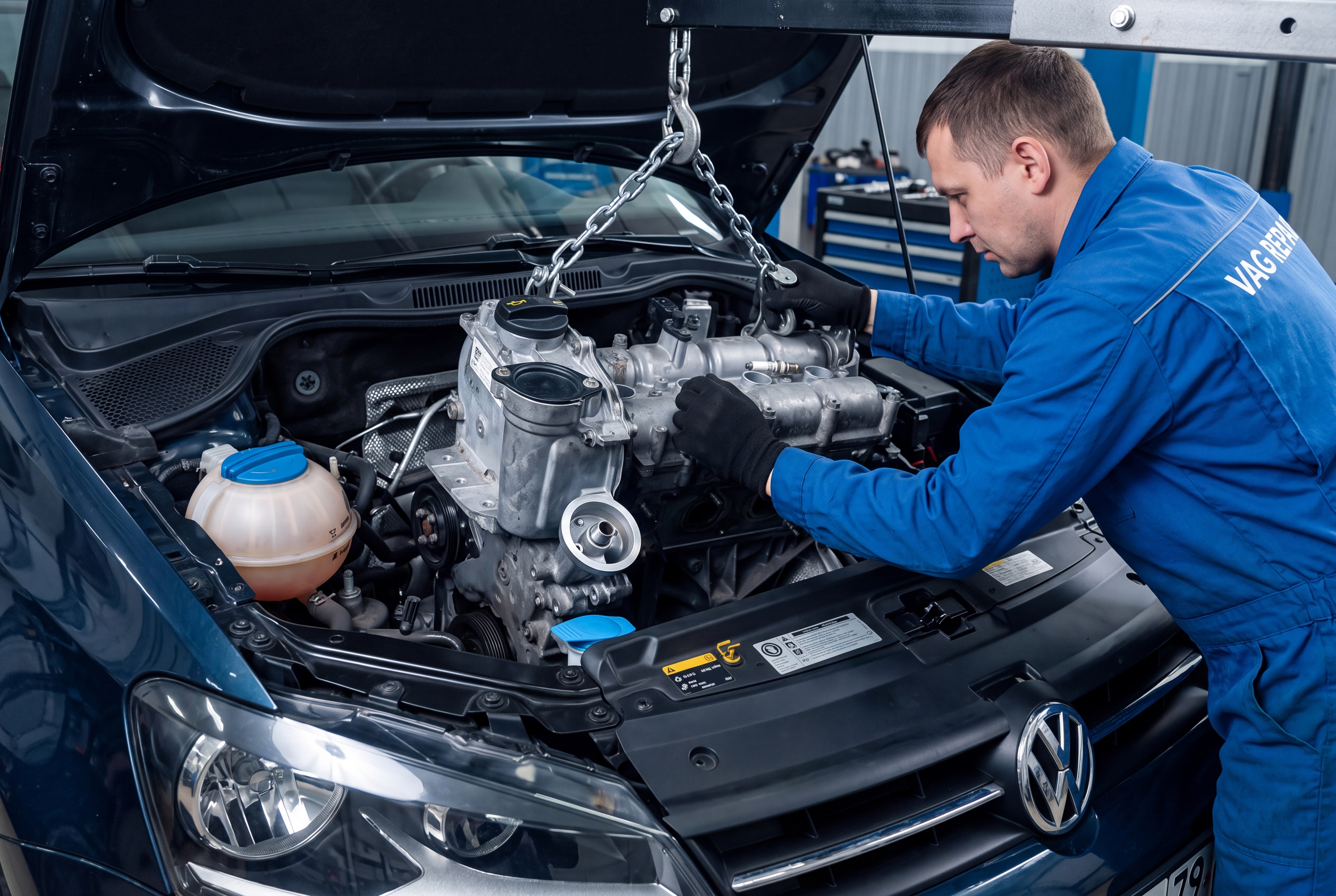 Процесс замены двигателя на автомобиле Volkswagen Polo
