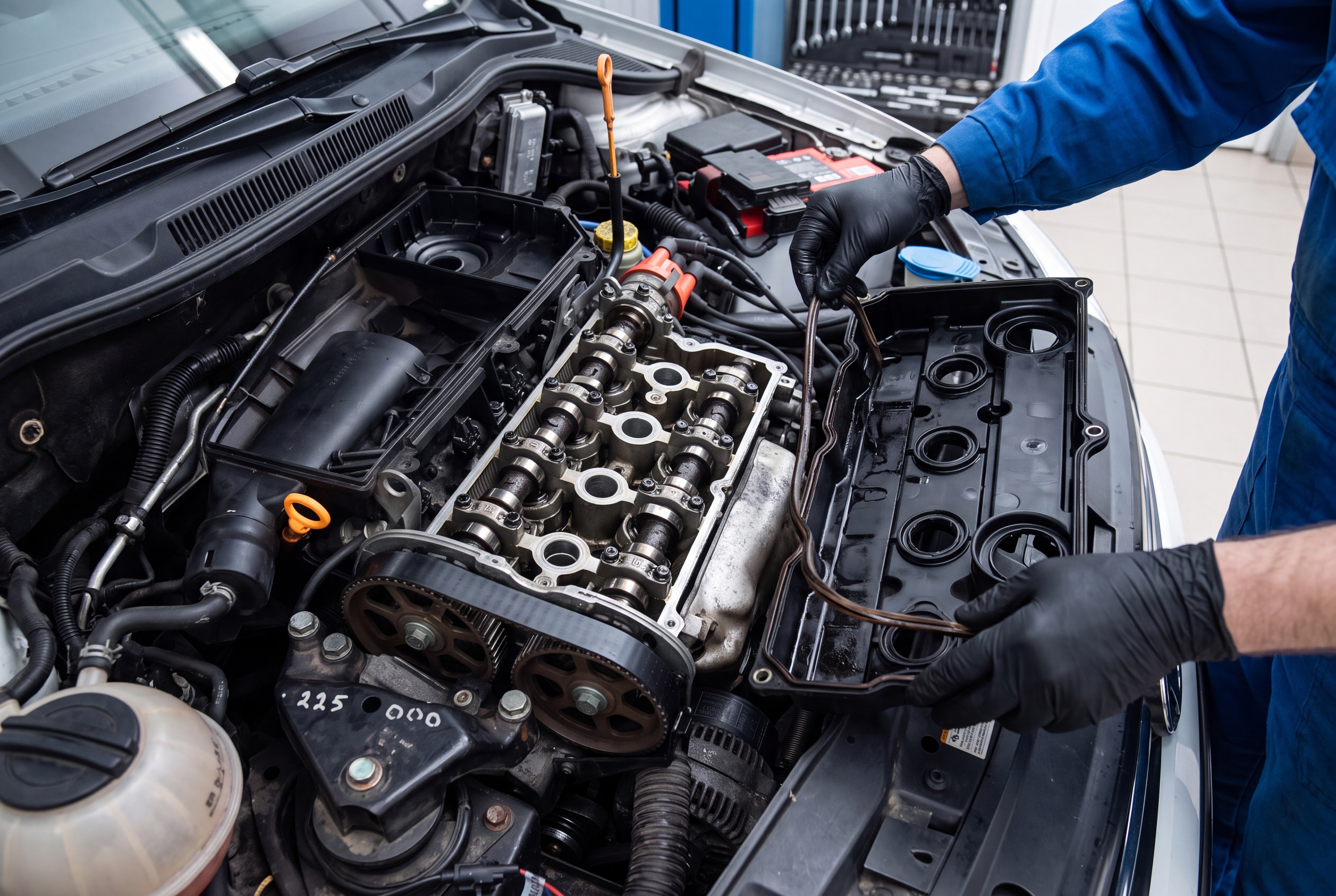 Процесс замены прокладки клапанной крышки на автомобиле Volkswagen Polo