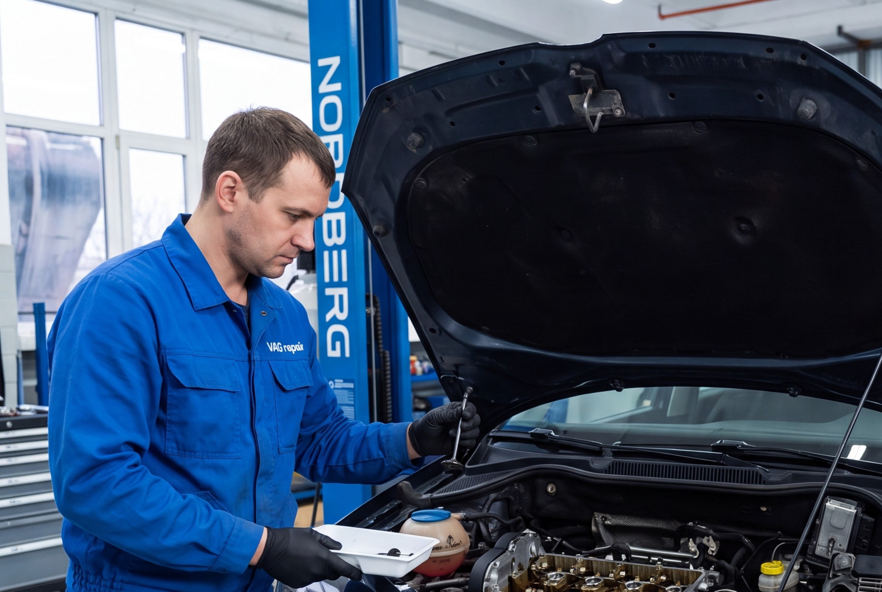 Процесс замены впускных и выпускных клапанов на автомобиле Volkswagen Polo