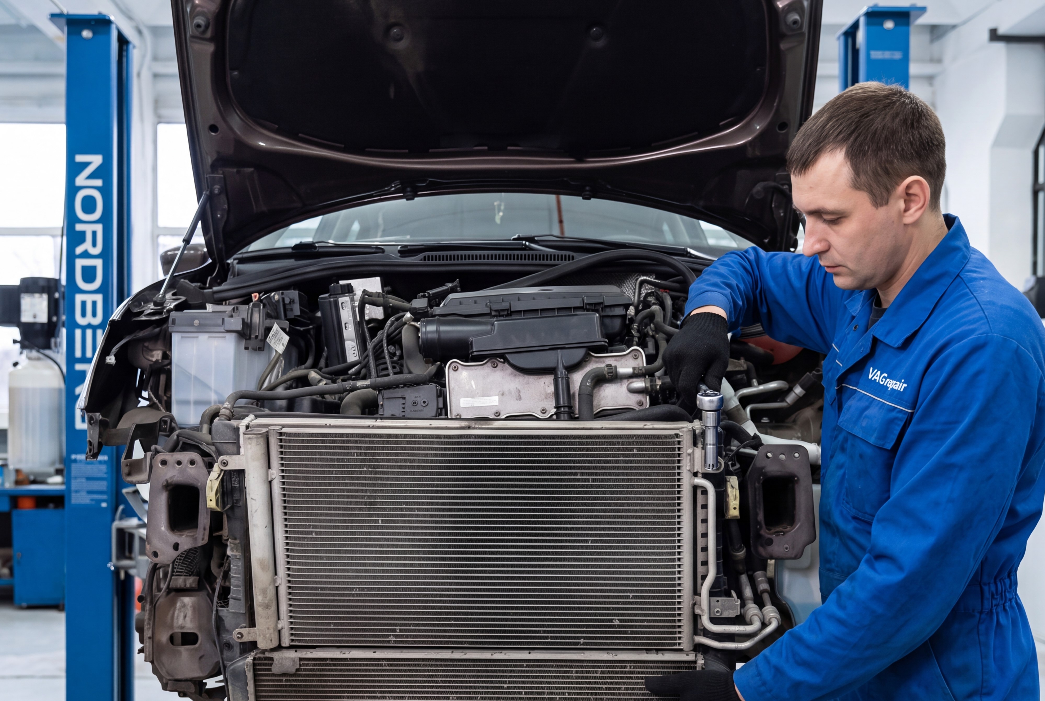 Замена радиатора охлаждения Volkswagen Polo