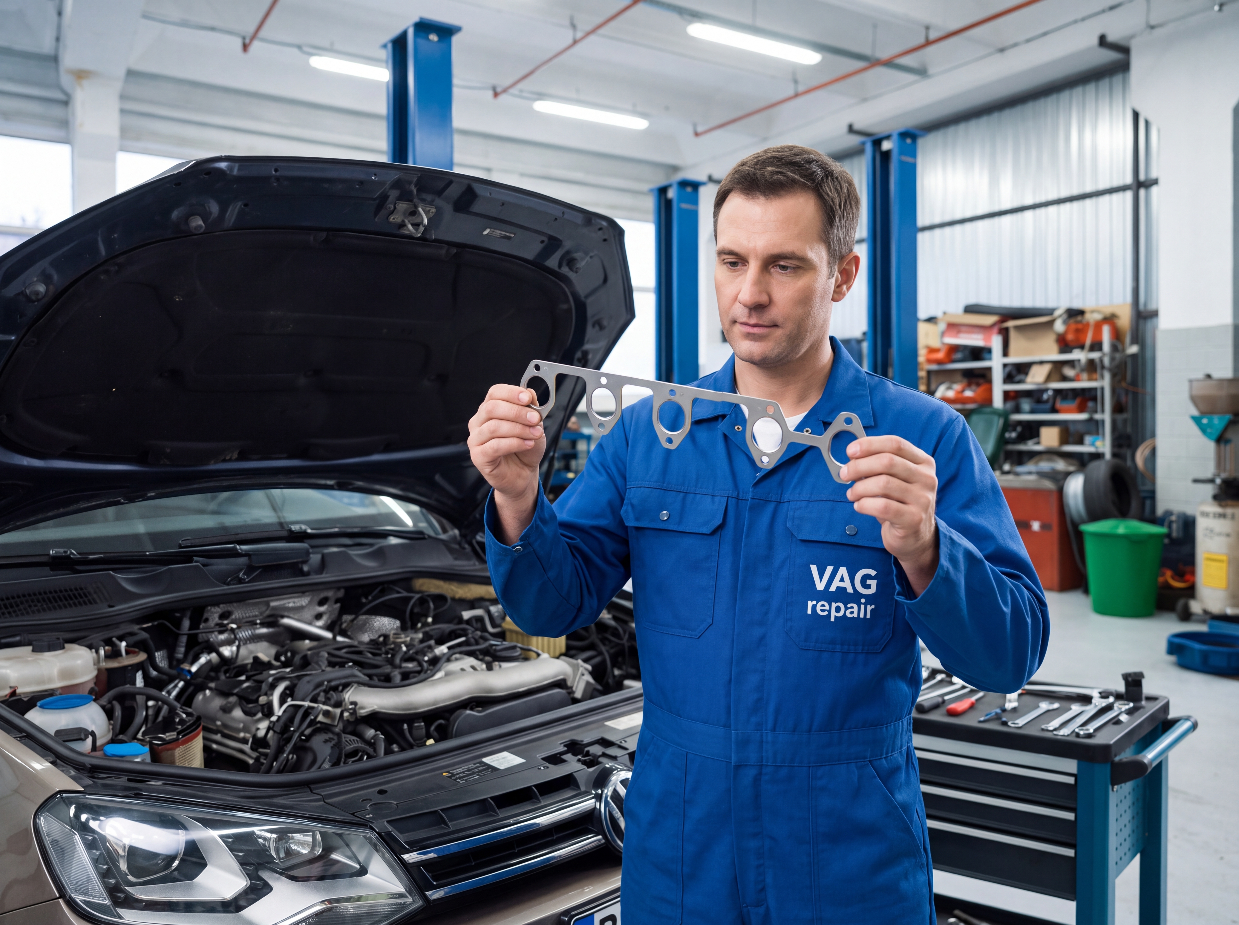 Замена выпускного коллектора и прокладки Volkswagen Touareg