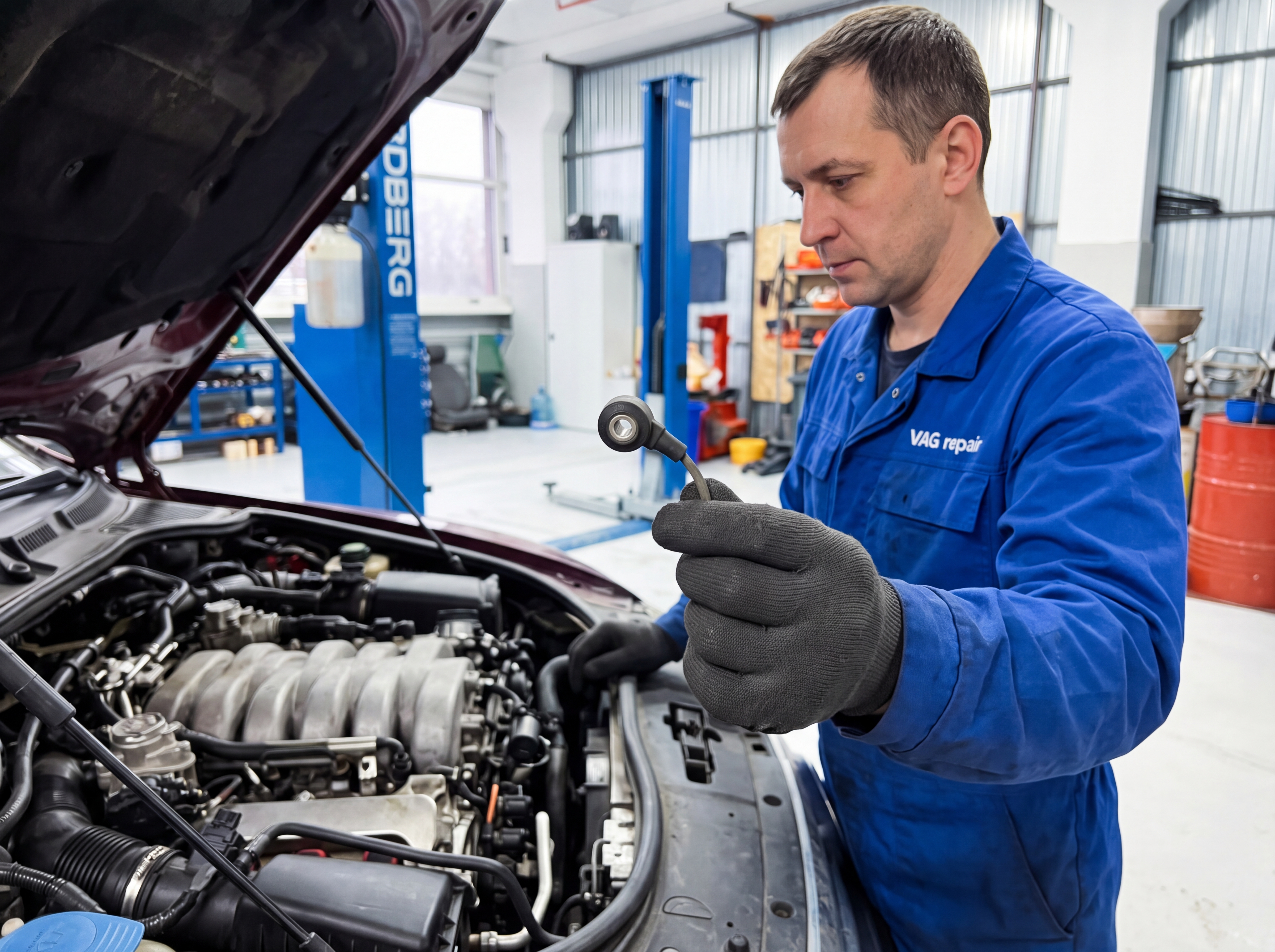 Замена датчика детонации Volkswagen Touareg