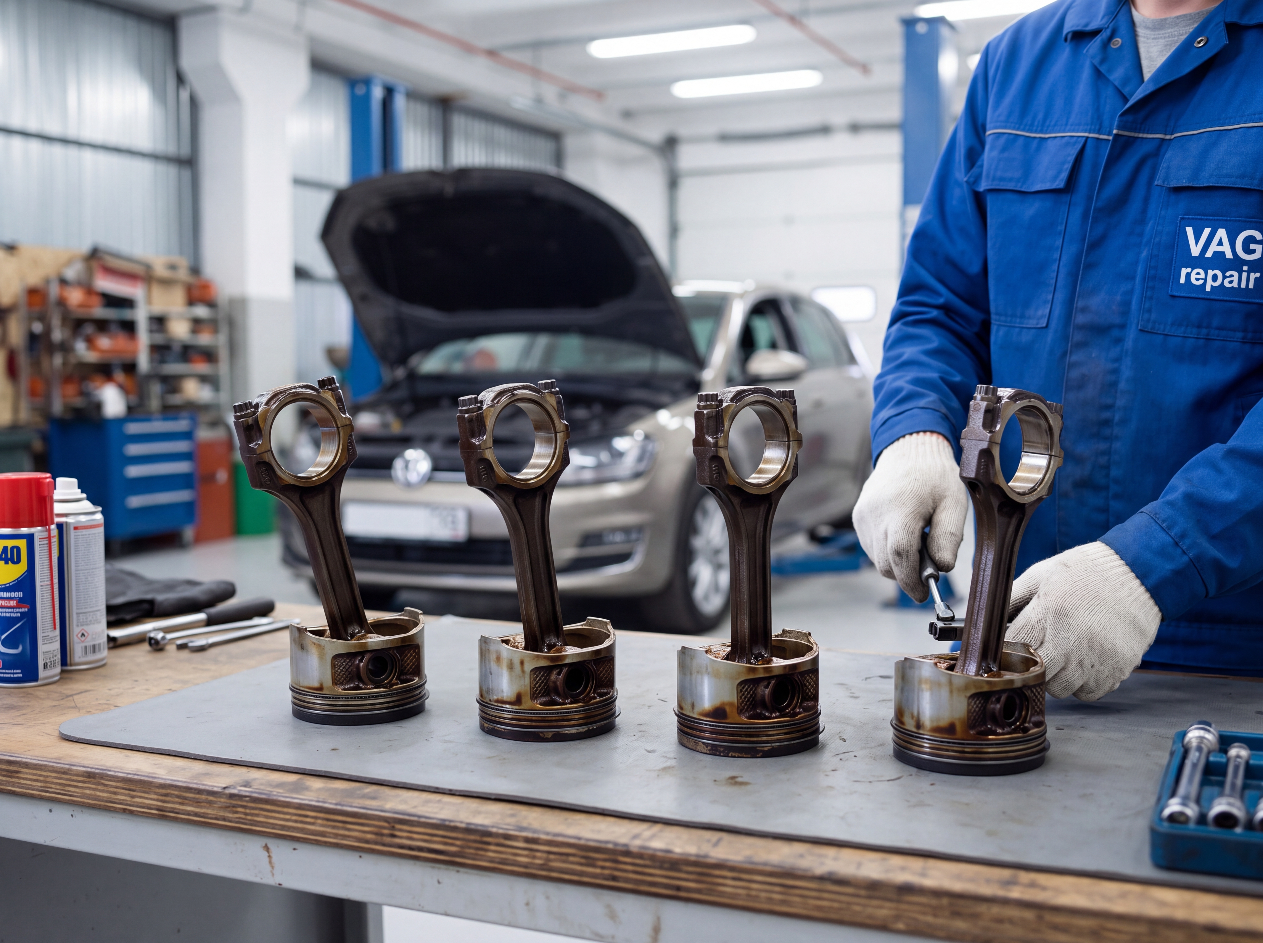 Замена поршневых колец на автомобиле Touareg