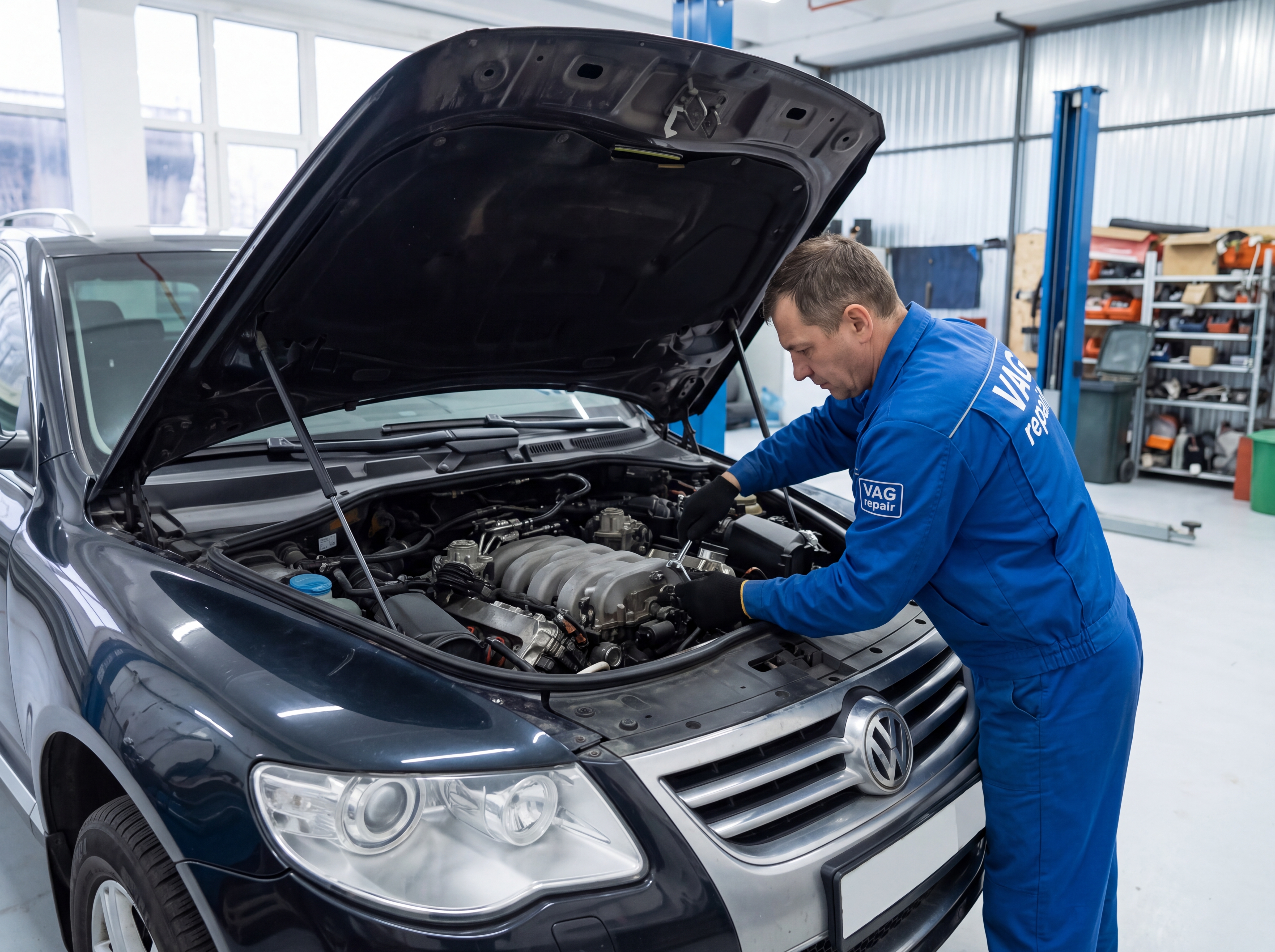 Замена датчика давления масла Volkswagen Touareg